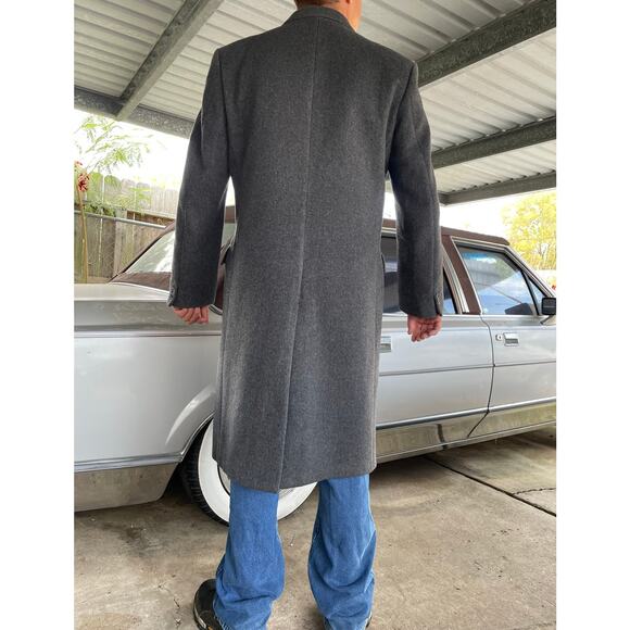 🔥Vintage Lord & Taylor Wool Cashmere Blend Classic Double Breasted Men Overcoat - Picture 5 of 16